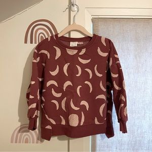 Zara Kids Moon Sweatshirt | Maroon/Burgundy/Deep Red